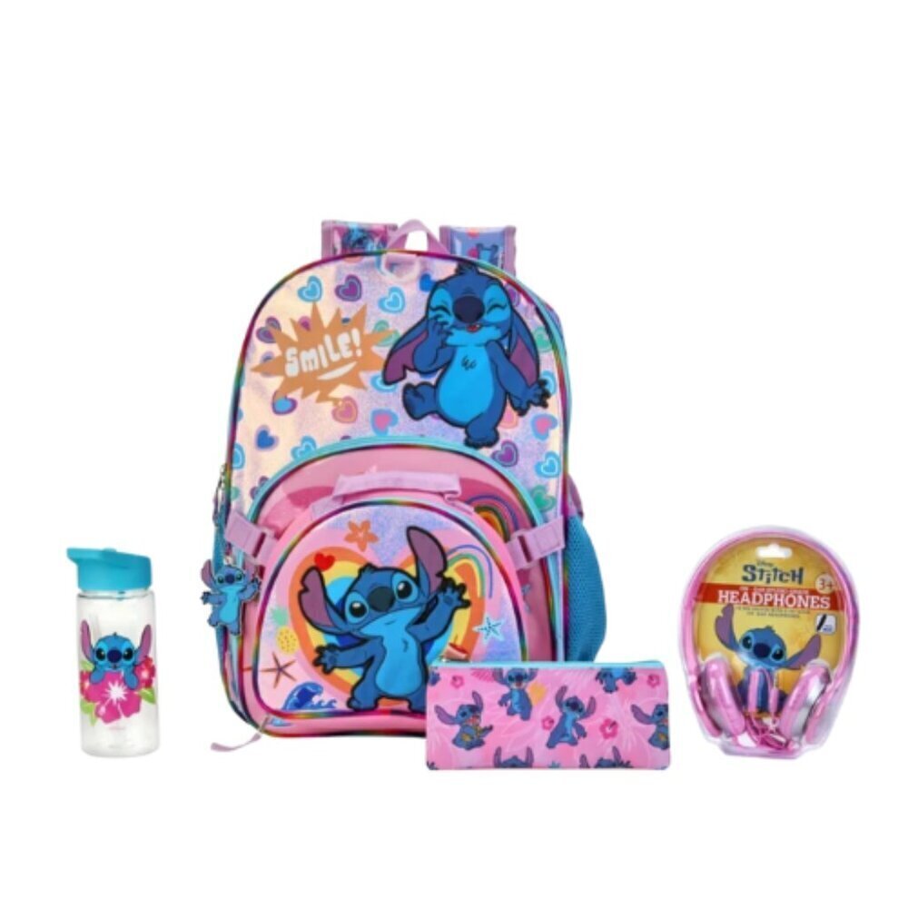 Disney Lilo & Stitch Girls 17" 6-Piece Backpack Set with Headphones New animeloo